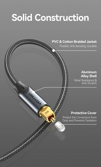 Vention Digital Optical Audio Cable for Superior Sound Quality - Smarsty