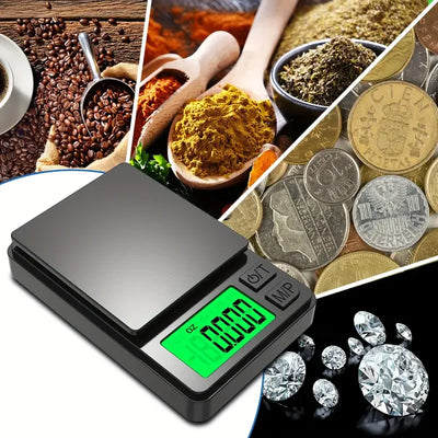 Precision Pocket Scale 1000g X 0.1g - Digital Gram, Food, Jewelry, Ounces/Grains Scale with Backlit LCD - Mini Scale for Travel - Smarsty