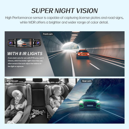 360 Degree Car Dash Cam With GPS WiFi 1080P Recording - Smarsty