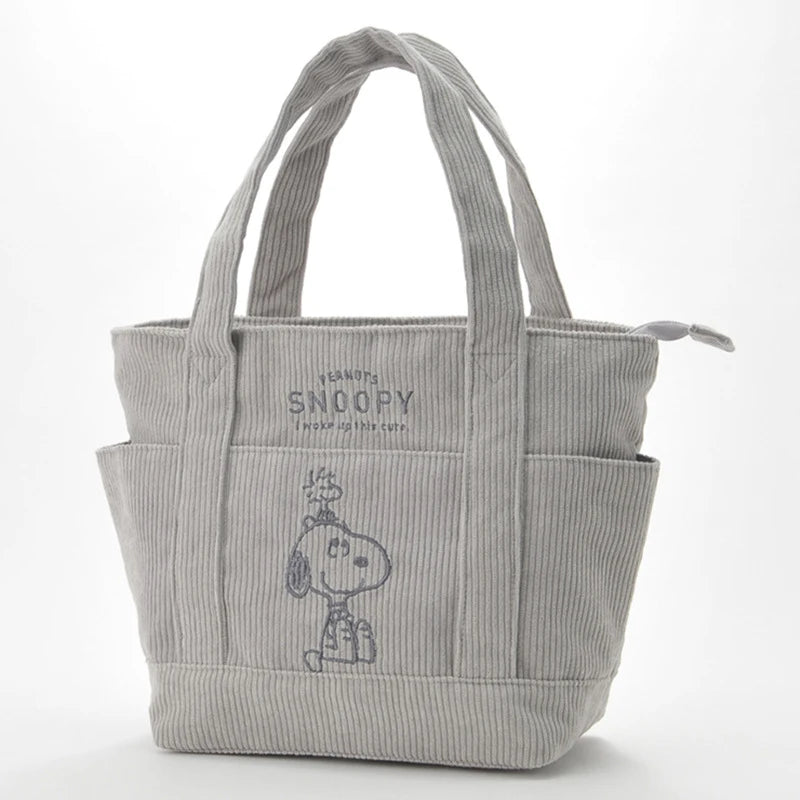 Disney Snoopy Corduroy Tote Bag Large Capacity Shoulder Bag - Smarsty