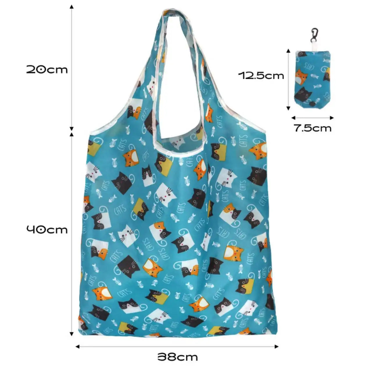 Foldable Reusable Nylon Shopping Bag Eco Friendly Tote - Smarsty