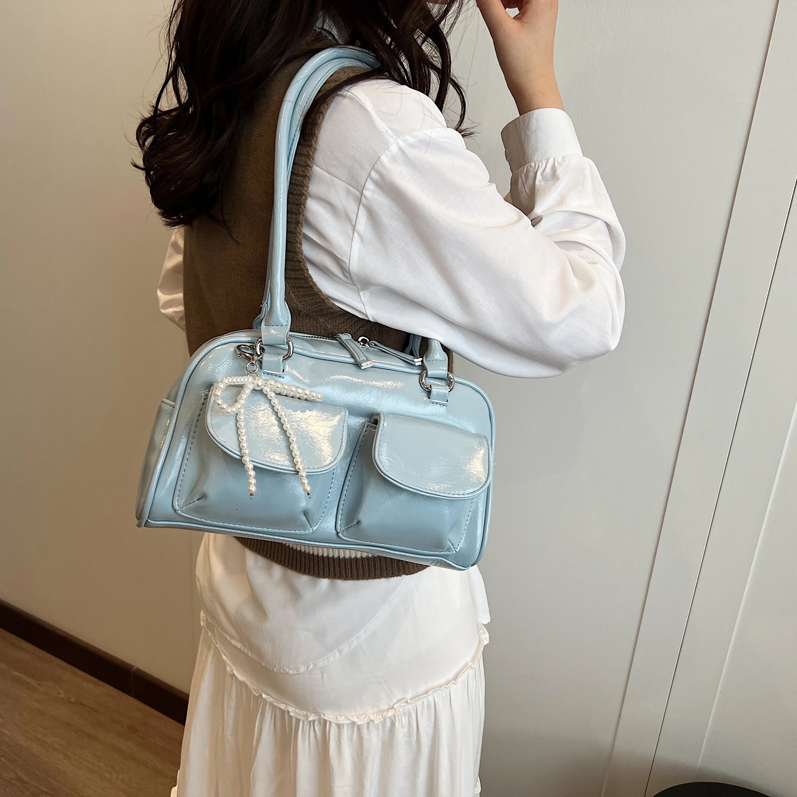 Korean Edition Underarm Bow Bag Women Versatile Shoulder Bag - Smarsty