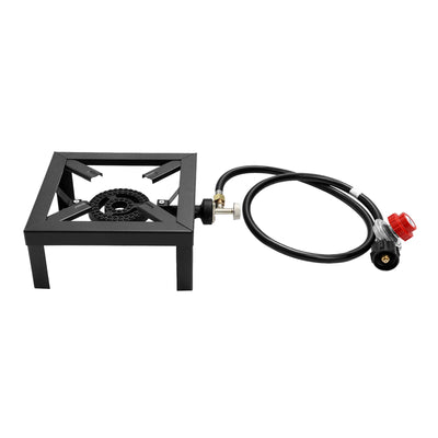 8000W Portable Double Burner Outdoor Gas Stove Propane Cooker with Adjustable 0-10Psi Regulator Hose for Patio Camping, BBQ