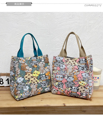 Chic Cat Pattern Top Handle Bag For Women Everyday Use - Smarsty