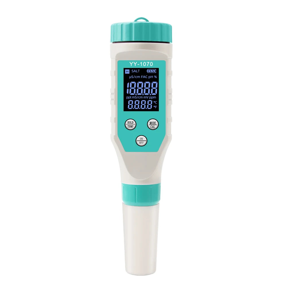 Digital Chlorine PH Tester 7 in 1 Water Quality Analyzer - Smarsty