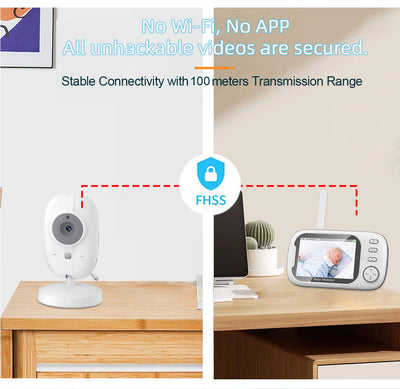 Cdycam New 3.5 inch Wireless Video Baby Monitor Night Vision Temperature Monitoring 2 Way Audio Talk Baby Nanny Security Camera by Smarsty