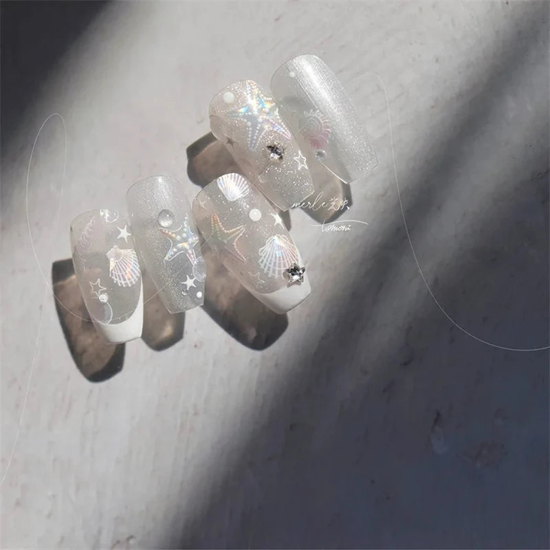 Summer Beach Nail Art Stickers with Ocean Designs - Smarsty