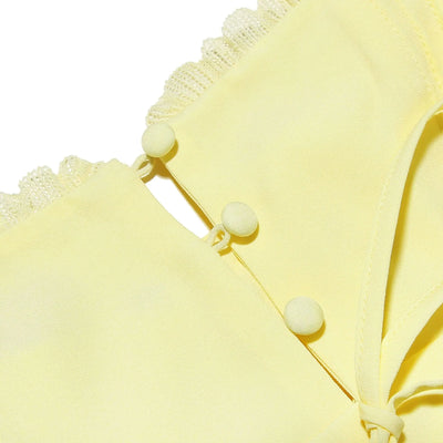 Mingmingxi 2024 Summer Lovely A Line Dress Yellow Sexy Party Dresses Hollow Out Lace Up Elegant Holiday Dress Women - Smarsty