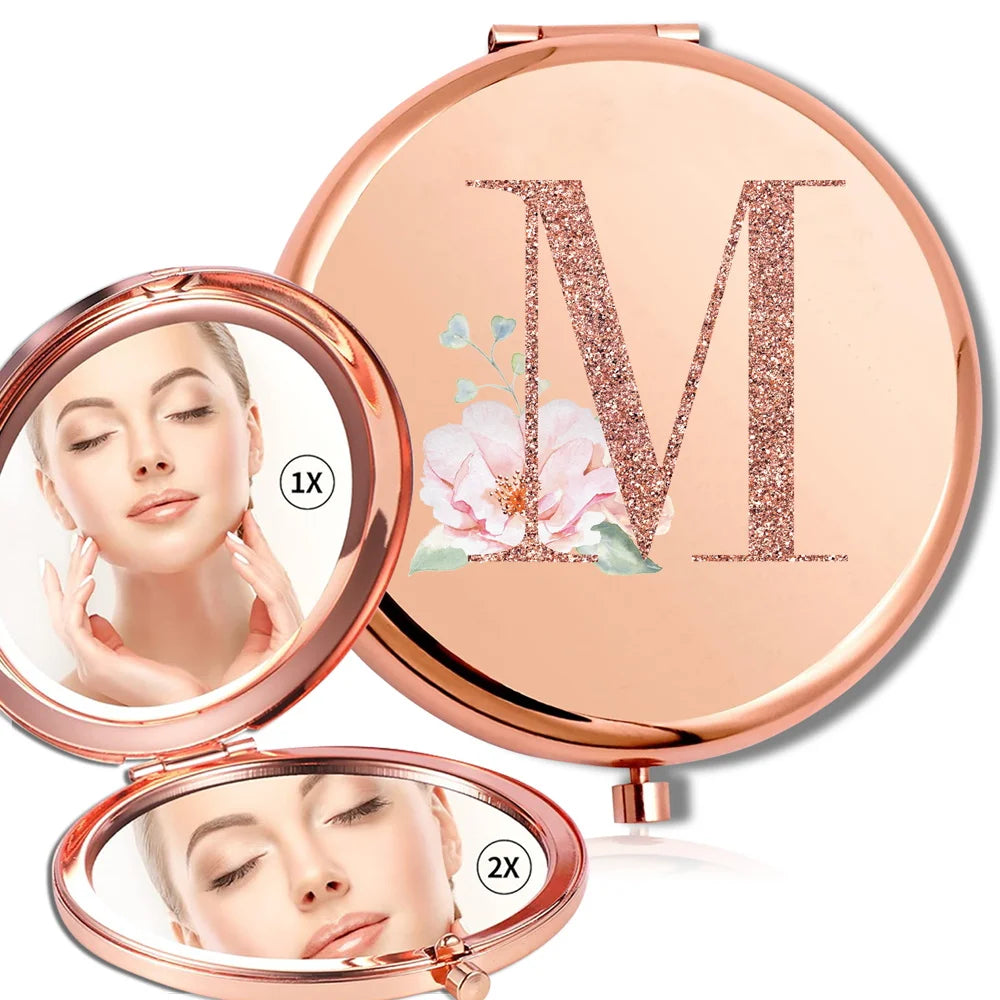 Rose Gold Double Sided Makeup Mirror Compact Design - Smarsty