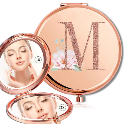 Rose Gold Double Sided Makeup Mirror Compact Design - Smarsty