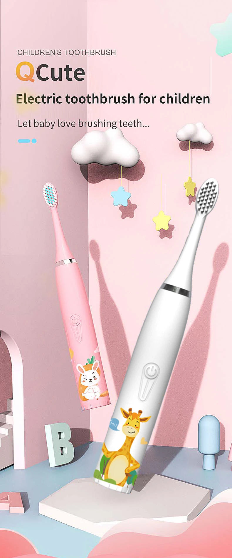Children's Electric Toothbrush with Sonic Cleaning Feature - Smarsty
