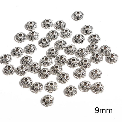 50pcs Tibetan Silver Leaf Flower Bead Caps for Jewelry Making - Smarsty