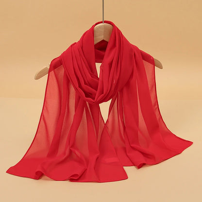 Women Print Chiffon Scarf Lightweight Sunscreen Shawl Wrap - Smarsty