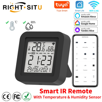 Tuya Smart IR Remote With Temperature Sensor - Smarsty