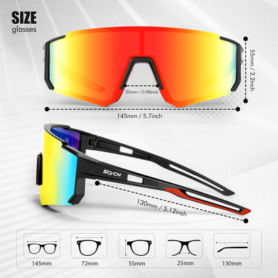 SCVCN new Outdoor Cycling Sunglasses Men MTB Bike Glasses Sports Mountain Climbing fishing Women Bicycle Cycling UV400 Goggles by Smarsty