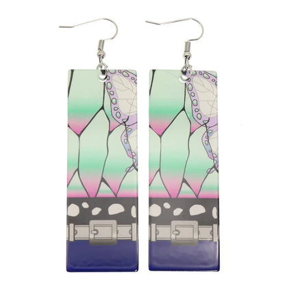 Acrylic Tanjiro Earrings for Women Anime Cosplay Jewelry - Smarsty