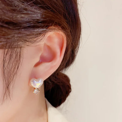 Pearl Long Earrings With Rhinestones For Wedding Fashion - Smarsty