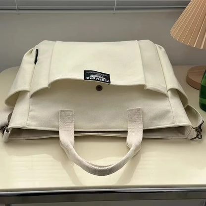 Urban Minimalist Canvas Tote Bag Large Capacity Crossbody - Smarsty