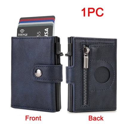 Rfid Carbon Fiber Men Wallets for Airtag Luxury Slim Mini Credit Card Holder Wallets for Men Air Tag Tracker Minimalist Purse - Smarsty
