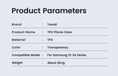 Clear TPU Phone Case For S21 S22 S23 S24 Dustproof - Smarsty