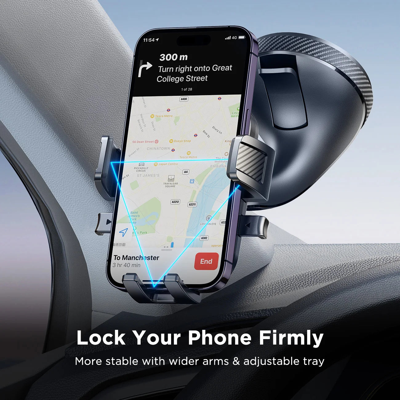 Universal Car Phone Mount With Strong Suction 360 Rotation - Smarsty