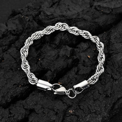 Stainless Steel Twisted Rope Chain Bracelet Waterproof - Smarsty