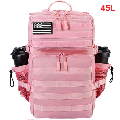45L Tactical Backpack Men Outdoor Waterproof Sports Travel Gym Hiking Bug Out Bag Military Camping Hunting Survival Rucksack - Smarsty