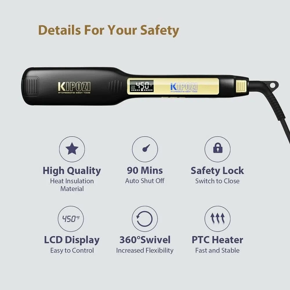 KIPOZI Professional Titanium Flat Iron with LCD Display - Smarsty