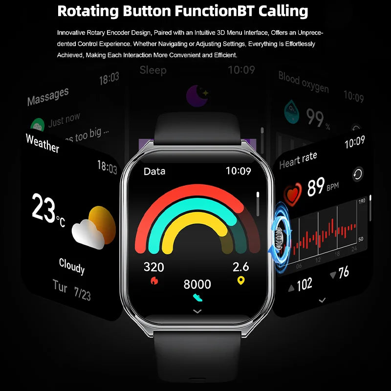 Ultra Thin Smart Watch with AMOLED Display and Call Reminder - Smarsty