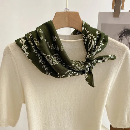 Breathable Cashew Print Silk Scarf for Women - Smarsty