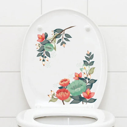 Green Plant Leaves Toilet Wall Sticker for Easy Home Decor - Smarsty