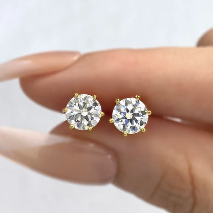 D Color Certified Moissanite Stud Earrings 925 Sterling - Smarsty