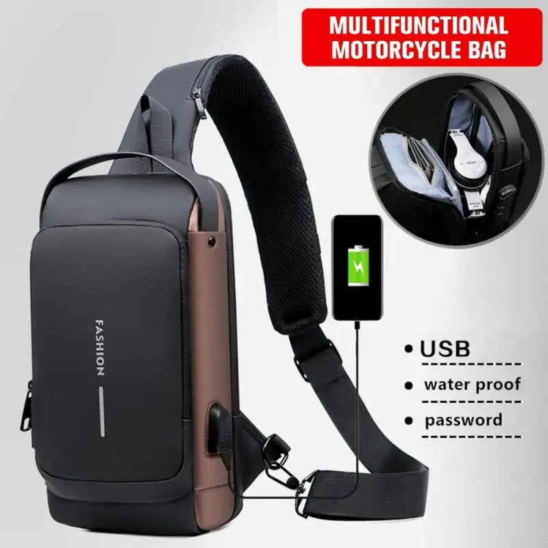 Anti Theft Chest Bag With USB Charging Crossbody For Men - Smarsty