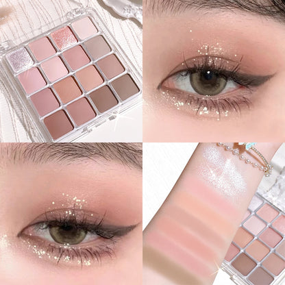Sixteen-Color Korean Eye Shadow Palette for Long-Lasting Wear - Smarsty