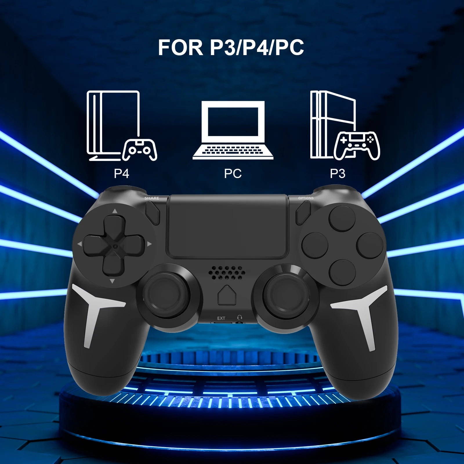 GAMINJA Wireless Gamepad Bluetooth Controller for PS4 PC - Smarsty