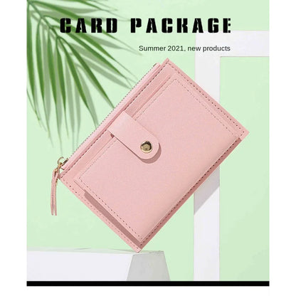 Ladies Fashion Solid Color Multi-slot Card Holder / Mini PU Leather Wallet - Smarsty