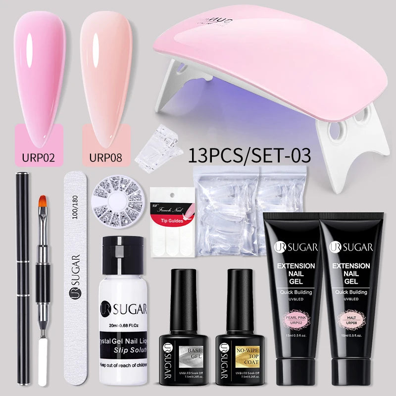 Nude Glitter Gel Nail Polish Kit for Long-Lasting Manicure - Smarsty