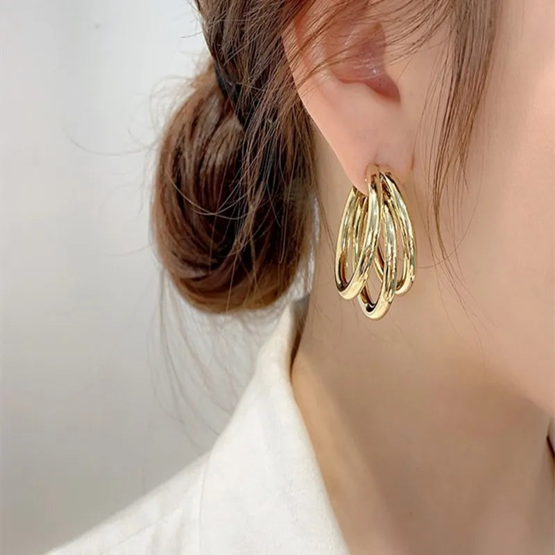 Gold Color Dangle Earrings for Women with Unique Punk Style - Smarsty