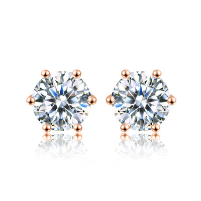 D Color Certified Moissanite Stud Earrings 925 Sterling - Smarsty