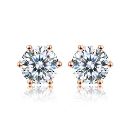 D Color Certified Moissanite Stud Earrings 925 Sterling - Smarsty