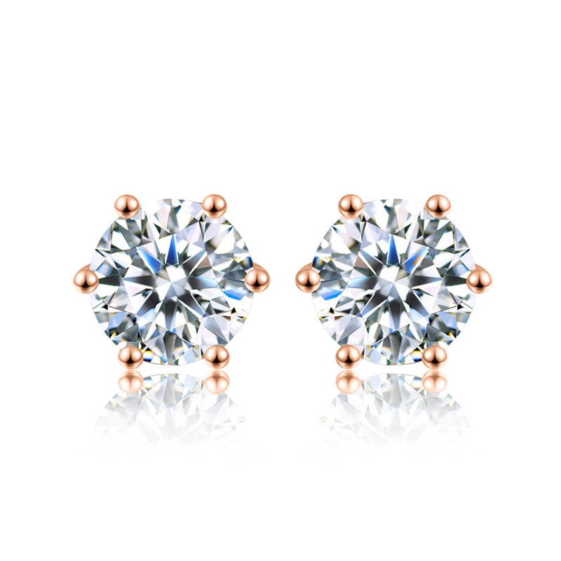 D Color Certified Moissanite Stud Earrings 925 Sterling - Smarsty