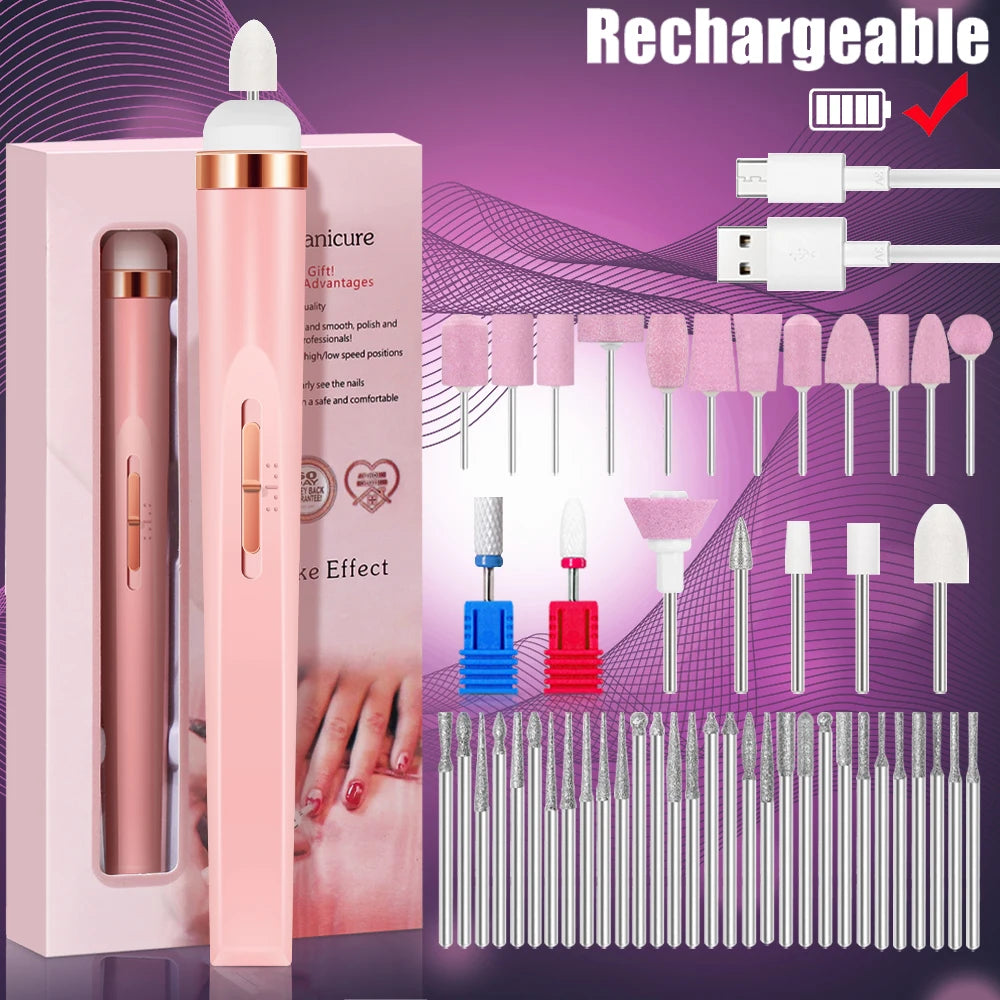 Portable 5 in 1 Electric Nail Drill Set for Professional Manicures - Smarsty