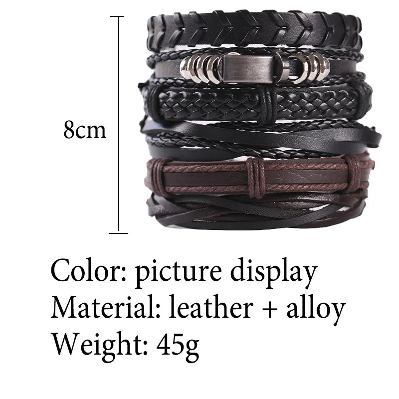 Viking Leather Bracelet For Men Adjustable Skull Design - Smarsty