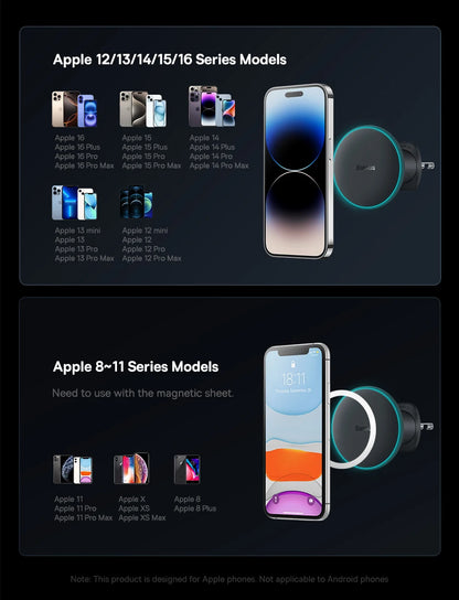 Magnetic Wireless Car Charger Holder 15W Fast Charging - Smarsty
