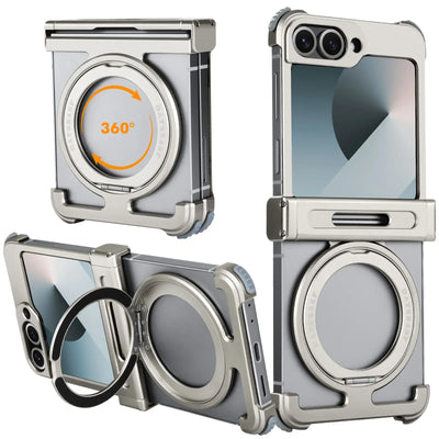 Eary for Samsung Galaxy Z Flip 7 6 Case for MagSafe 360°Rotatable Magnetic Kickstand Wireless Charging Anti Scratch Phone Cover