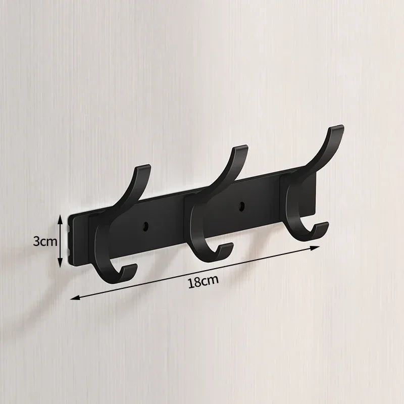 Black Aluminum Robe Hooks for Towel and Coat Storage - Smarsty