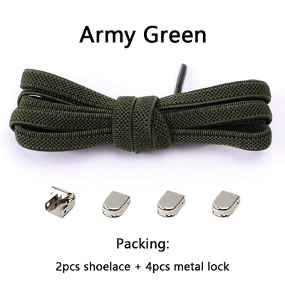 No Tie Elastic Shoe Laces One Size Fits All Adult and Kids Shoes Shoelaces for Sneakers Shoelace Tieless Flat Expand Shoestrings - Smarsty