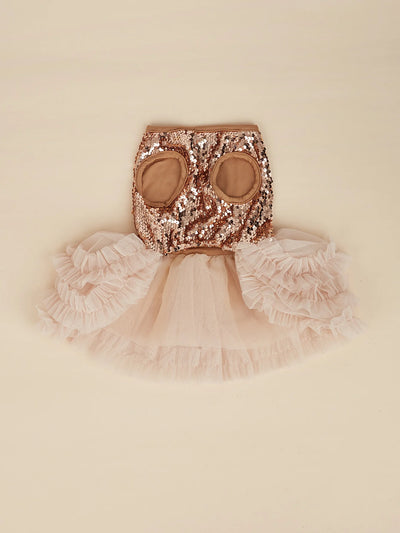 Sleeveless Dog Dress with Tulle and Sequins - Smarsty
