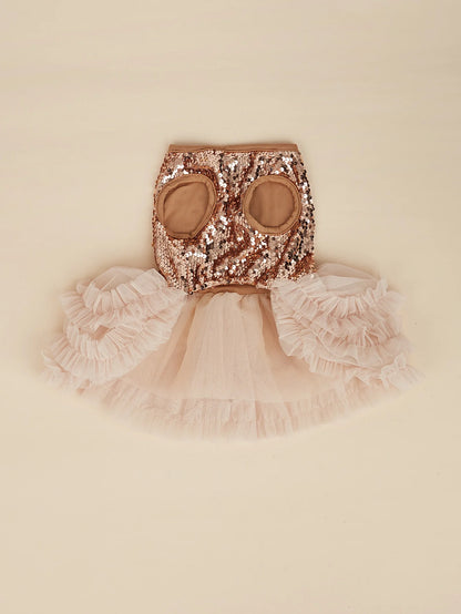 Sleeveless Dog Dress with Tulle and Sequins - Smarsty