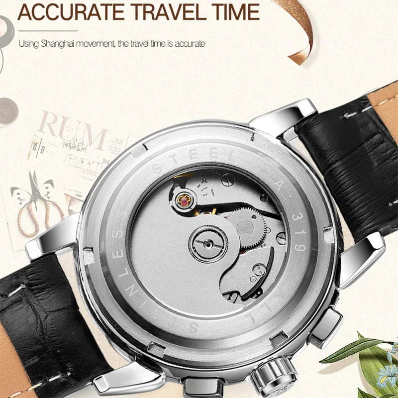 Luxury Women's Automatic Mechanical Wrist Watch with Diamond Moon Phase - Smarsty
